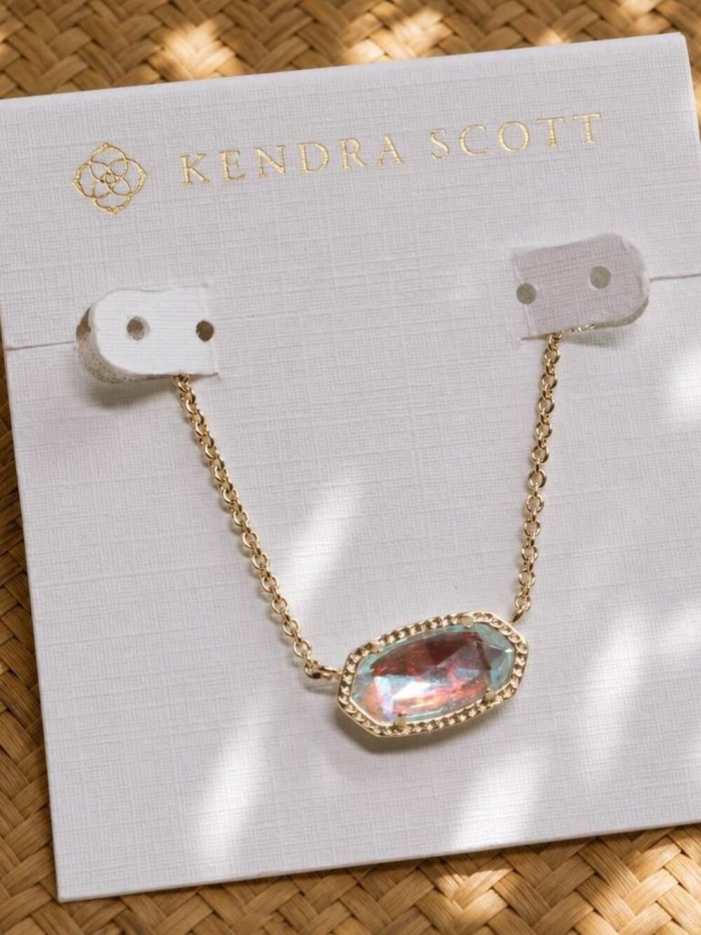 Kendra Scott Elisa Gold Dichroic Glass Pendant Necklace